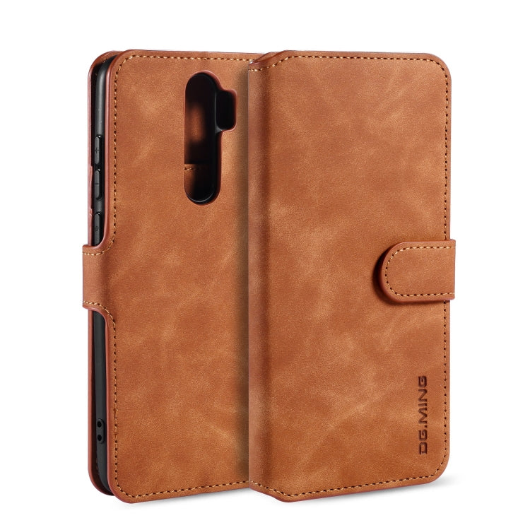 For Xiaomi Redmi Note 8 Pro DG.MING Retro Oil Side Horizontal Flip Case with Holder & Card Slots & Wallet