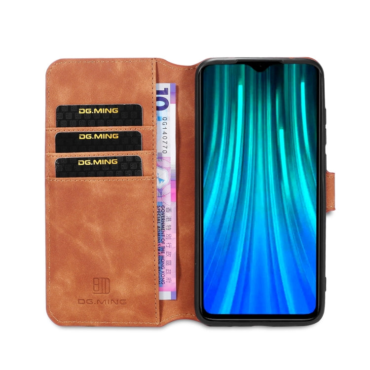 For Xiaomi Redmi Note 8 Pro DG.MING Retro Oil Side Horizontal Flip Case with Holder & Card Slots & Wallet