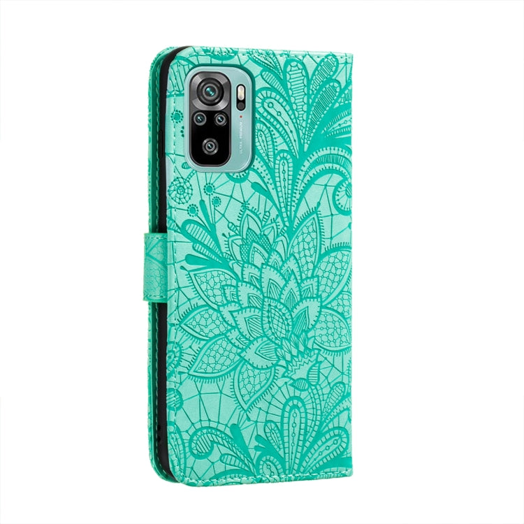 For Xiaomi Redmi Note 10 4G Lace Flower Embossing Pattern Horizontal Flip Leather Case with Holder & Card Slots & Wallet & Photo Frame