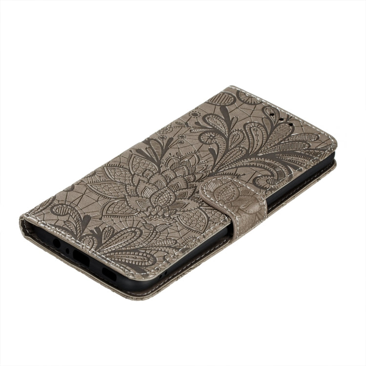 For Xiaomi Redmi 9T / Poco M3 Lace Flower Embossing Pattern Horizontal Flip Leather Case with Holder & Card Slots & Wallet & Photo Frame
