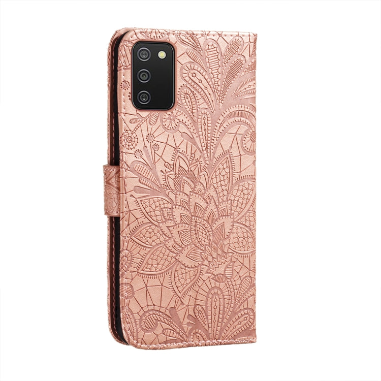For Xiaomi Redmi 9T / Poco M3 Lace Flower Embossing Pattern Horizontal Flip Leather Case with Holder & Card Slots & Wallet & Photo Frame