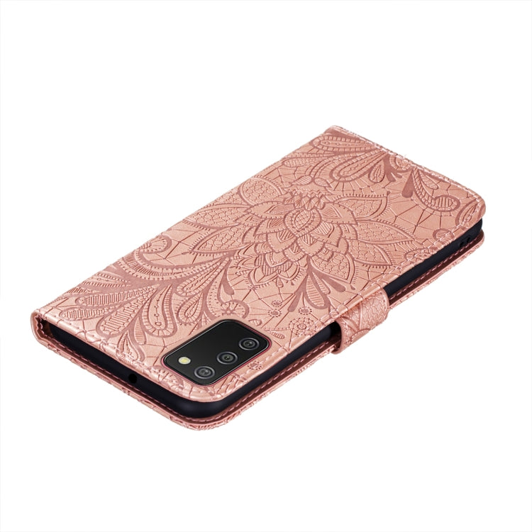 For Xiaomi Redmi 9T / Poco M3 Lace Flower Embossing Pattern Horizontal Flip Leather Case with Holder & Card Slots & Wallet & Photo Frame