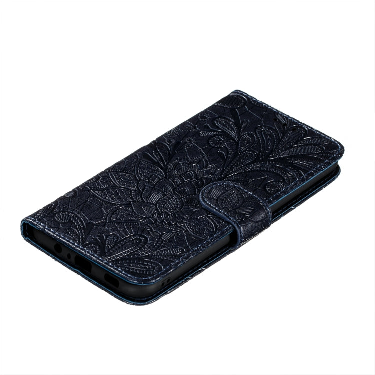 For Xiaomi Redmi 9T / Poco M3 Lace Flower Embossing Pattern Horizontal Flip Leather Case with Holder & Card Slots & Wallet & Photo Frame