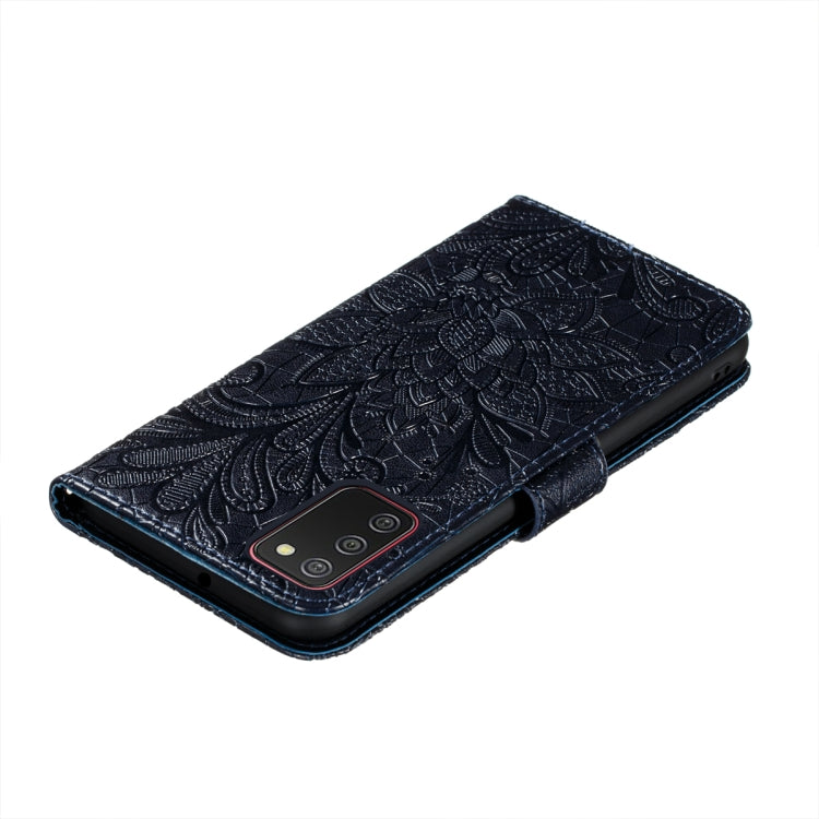 For Xiaomi Redmi 9T / Poco M3 Lace Flower Embossing Pattern Horizontal Flip Leather Case with Holder & Card Slots & Wallet & Photo Frame
