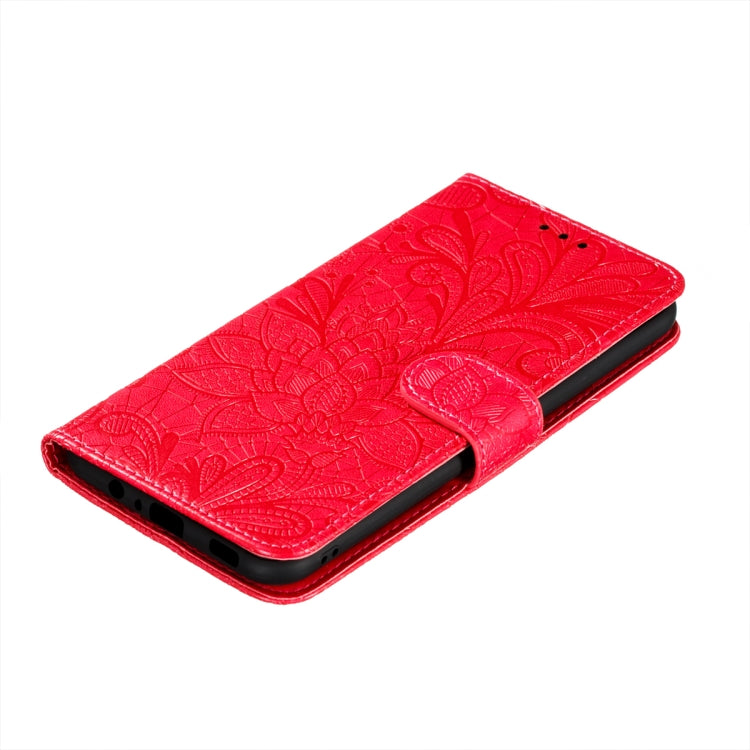 For Xiaomi Redmi 9T / Poco M3 Lace Flower Embossing Pattern Horizontal Flip Leather Case with Holder & Card Slots & Wallet & Photo Frame