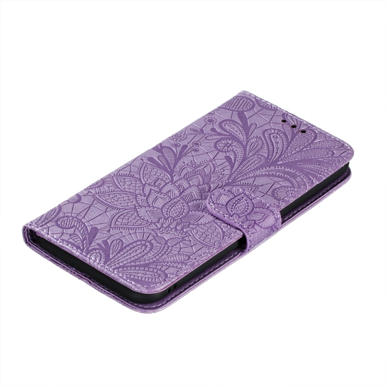 For Xiaomi Redmi K40 Lace Flower Embossing Pattern Horizontal Flip Leather Case with Holder & Card Slots & Wallet & Photo Frame