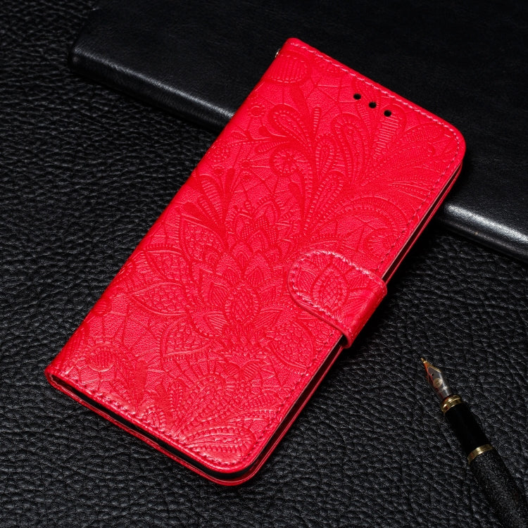 For Xiaomi Redmi K40 Lace Flower Embossing Pattern Horizontal Flip Leather Case with Holder & Card Slots & Wallet & Photo Frame