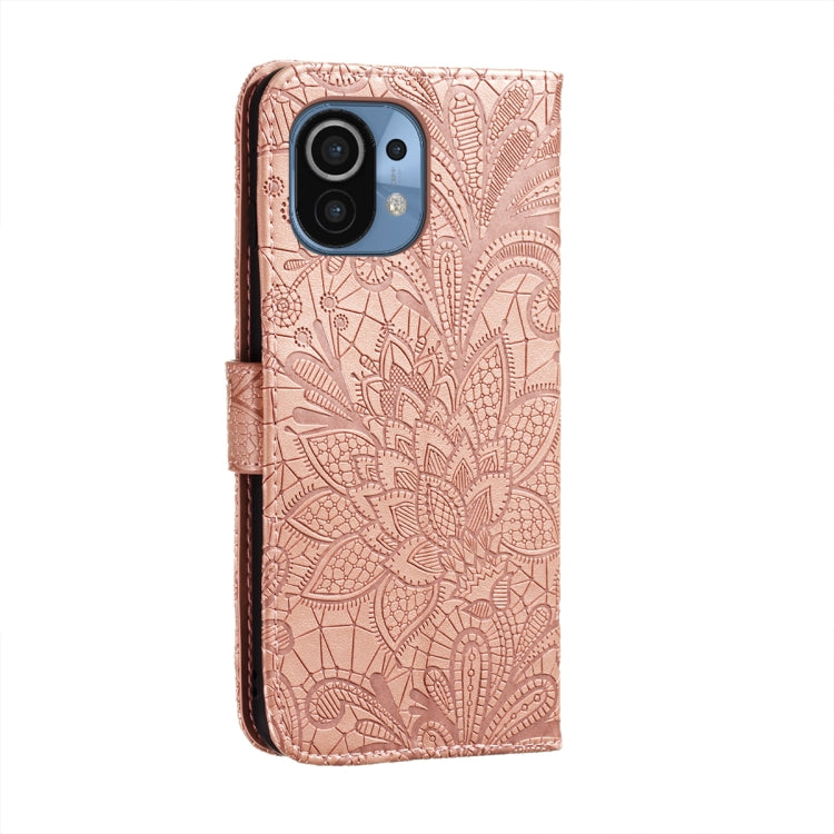 For Xiaomi Mi 11 Lace Flower Embossing Pattern Horizontal Flip Leather Case with Holder & Card Slots & Wallet & Photo Frame