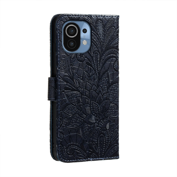 For Xiaomi Mi 11 Lace Flower Embossing Pattern Horizontal Flip Leather Case with Holder & Card Slots & Wallet & Photo Frame