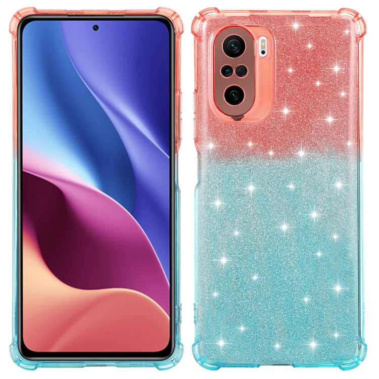 For Xiaomi Redmi K40 / K40 Pro Gradient Glitter Powder Shockproof TPU Protective Case