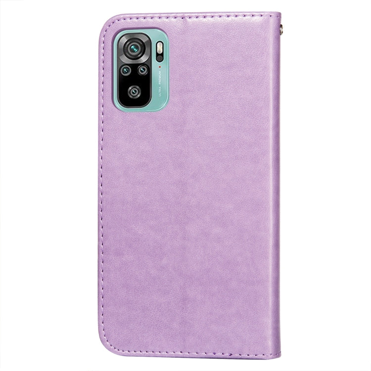 For Xiaomi Redmi Note 10 4G Flower Vine Embossing Pattern Horizontal Flip Leather Case with Card Slot & Holder & Wallet & Lanyard