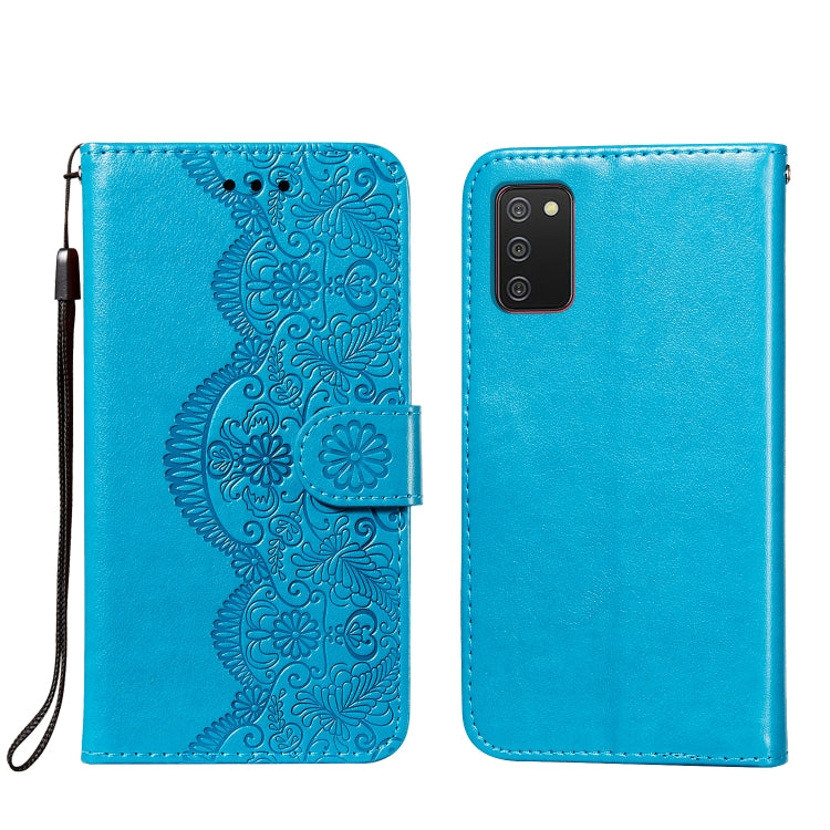 For Xiaomi Redmi 9T Flower Vine Embossing Pattern Horizontal Flip Leather Case with Card Slot & Holder & Wallet & Lanyard
