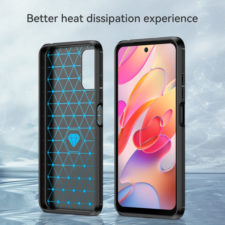For Xiaomi Redmi Note 10 5G Brushed Texture Carbon Fiber TPU Case