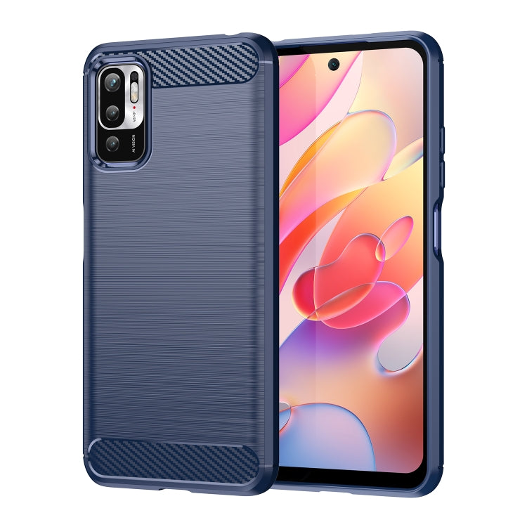 For Xiaomi Redmi Note 10 5G Brushed Texture Carbon Fiber TPU Case
