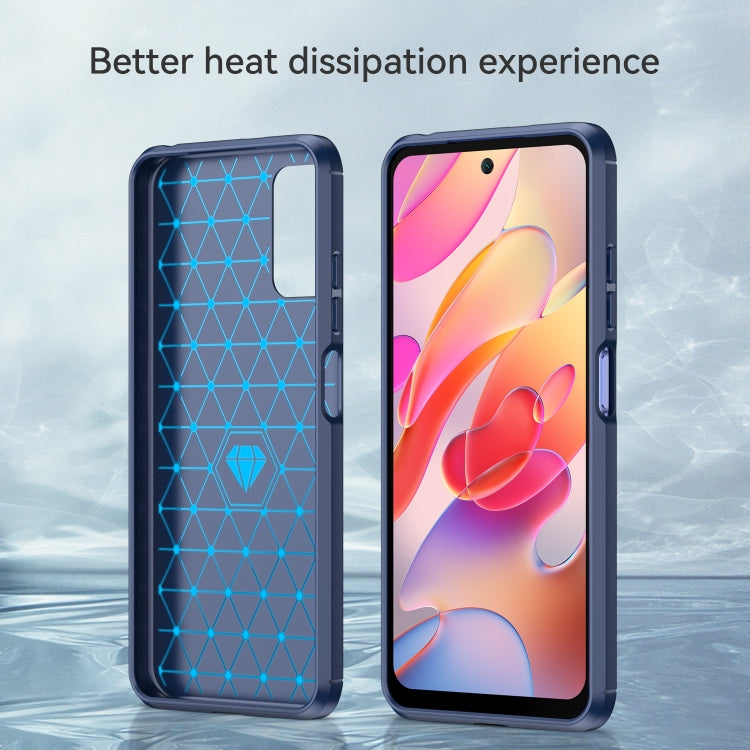 For Xiaomi Redmi Note 10 5G Brushed Texture Carbon Fiber TPU Case