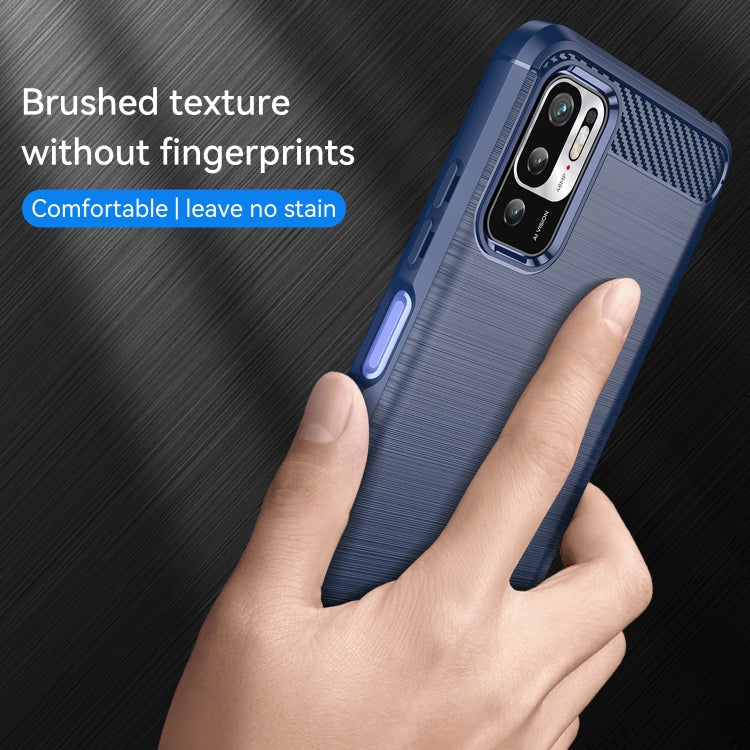 For Xiaomi Redmi Note 10 5G Brushed Texture Carbon Fiber TPU Case