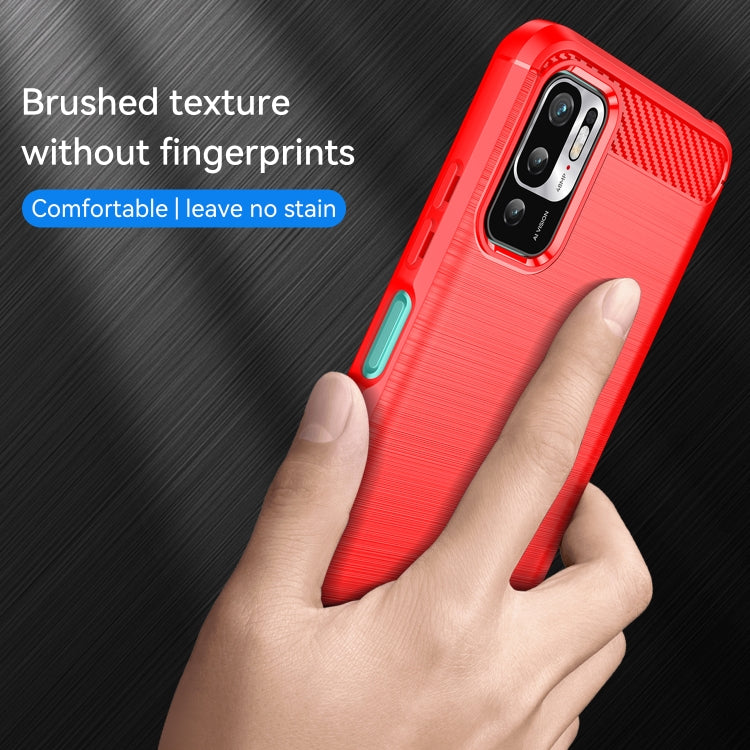 For Xiaomi Redmi Note 10 5G Brushed Texture Carbon Fiber TPU Case