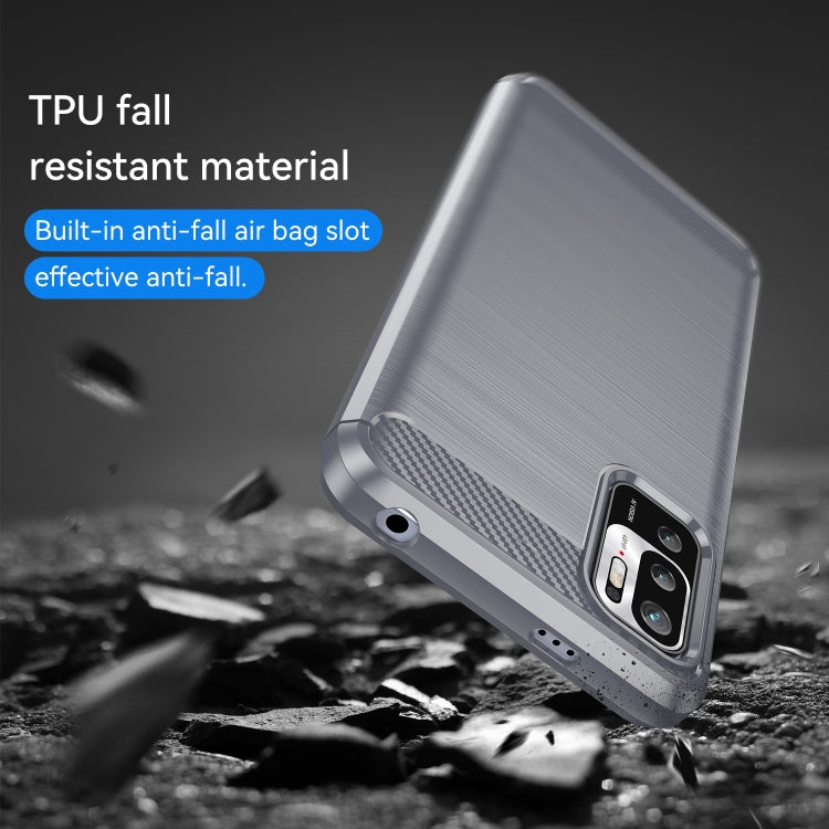 For Xiaomi Redmi Note 10 5G Brushed Texture Carbon Fiber TPU Case