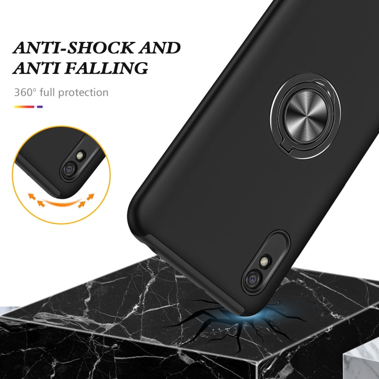 For Xiaomi Redmi 9A PC + TPU Shockproof Magnetic Protective Case with Invisible Ring Holder