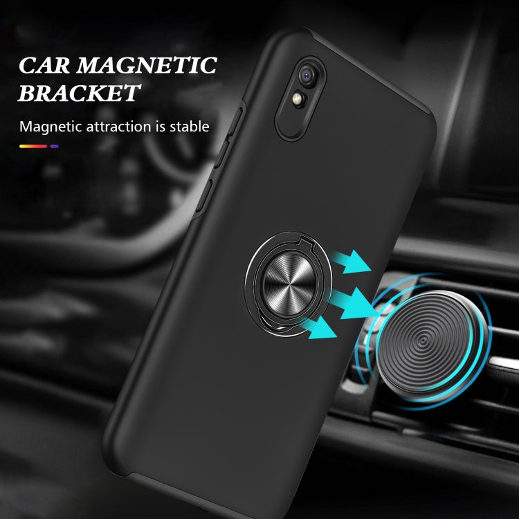 For Xiaomi Redmi 9A PC + TPU Shockproof Magnetic Protective Case with Invisible Ring Holder