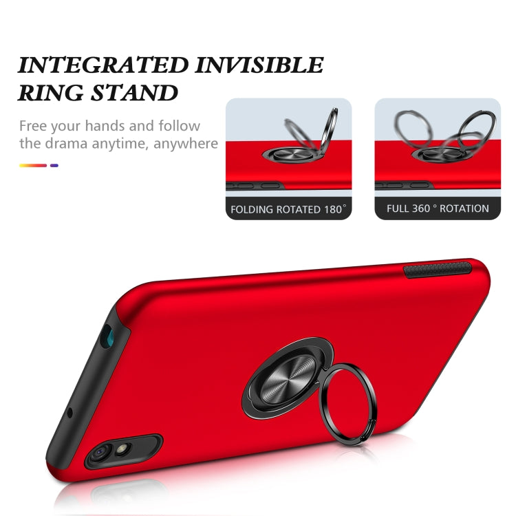 For Xiaomi Redmi 9A PC + TPU Shockproof Magnetic Protective Case with Invisible Ring Holder