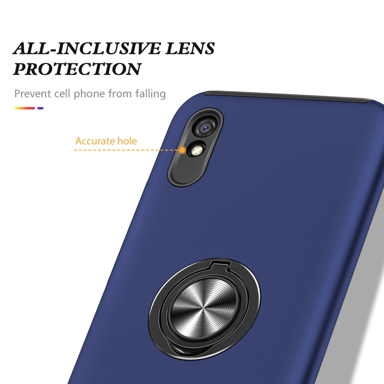 For Xiaomi Redmi 9A PC + TPU Shockproof Magnetic Protective Case with Invisible Ring Holder
