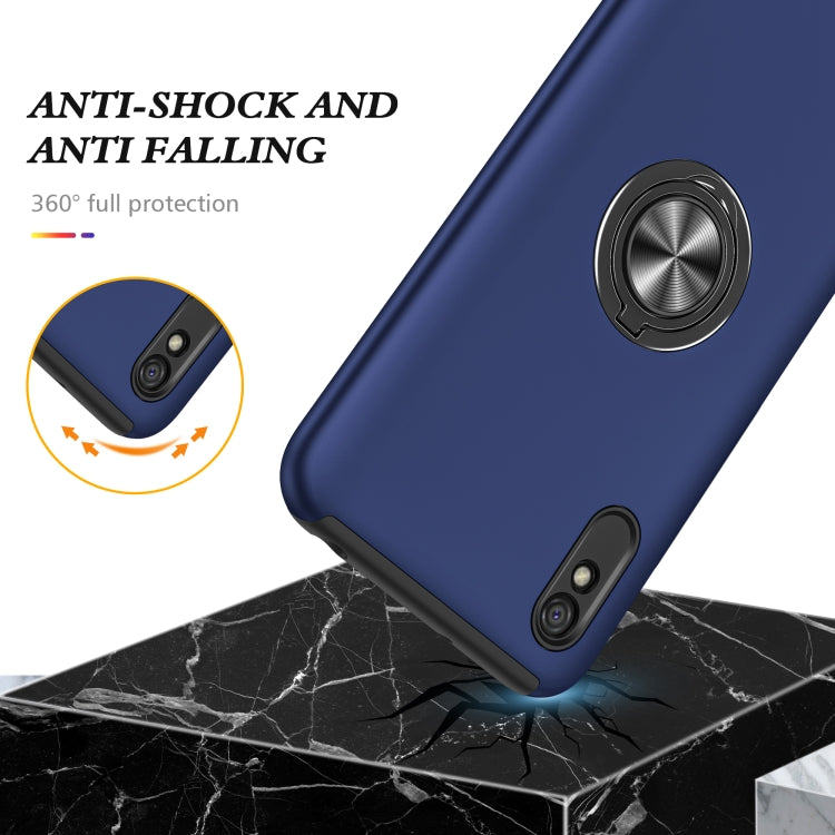 For Xiaomi Redmi 9A PC + TPU Shockproof Magnetic Protective Case with Invisible Ring Holder