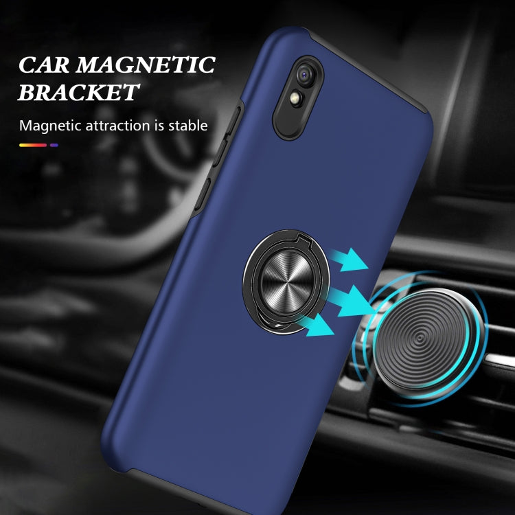 For Xiaomi Redmi 9A PC + TPU Shockproof Magnetic Protective Case with Invisible Ring Holder
