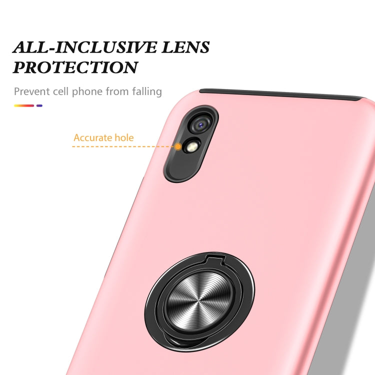 For Xiaomi Redmi 9A PC + TPU Shockproof Magnetic Protective Case with Invisible Ring Holder