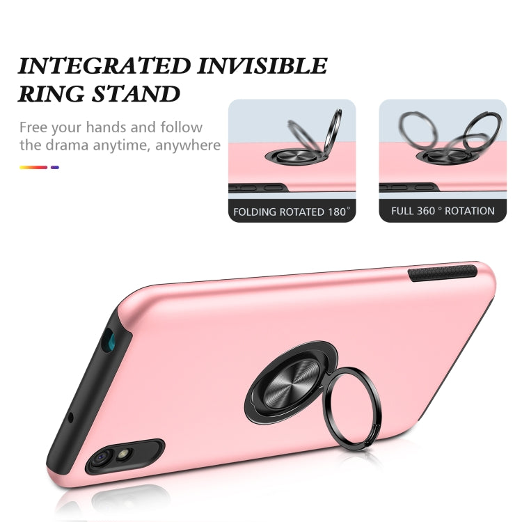 For Xiaomi Redmi 9A PC + TPU Shockproof Magnetic Protective Case with Invisible Ring Holder