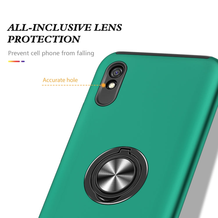 For Xiaomi Redmi 9A PC + TPU Shockproof Magnetic Protective Case with Invisible Ring Holder