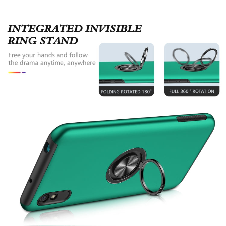 For Xiaomi Redmi 9A PC + TPU Shockproof Magnetic Protective Case with Invisible Ring Holder