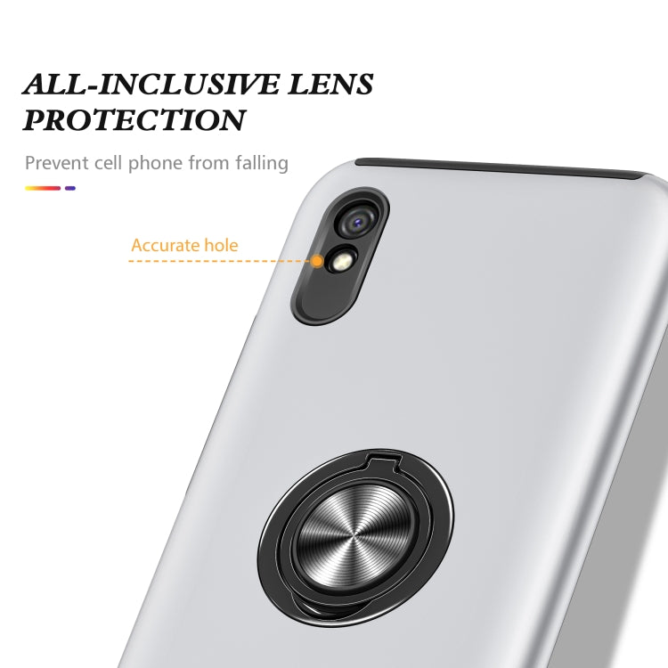 For Xiaomi Redmi 9A PC + TPU Shockproof Magnetic Protective Case with Invisible Ring Holder