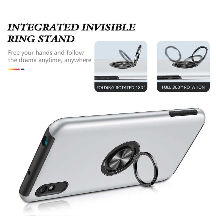 For Xiaomi Redmi 9A PC + TPU Shockproof Magnetic Protective Case with Invisible Ring Holder