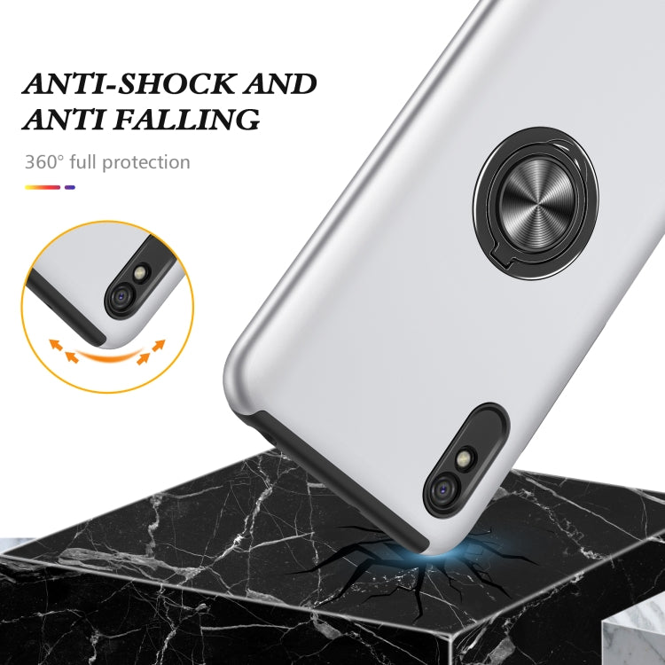 For Xiaomi Redmi 9A PC + TPU Shockproof Magnetic Protective Case with Invisible Ring Holder