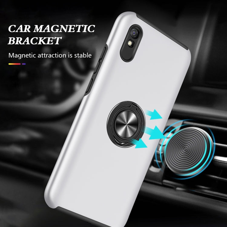 For Xiaomi Redmi 9A PC + TPU Shockproof Magnetic Protective Case with Invisible Ring Holder