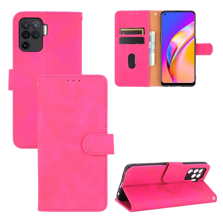 For Oppo A94 Solid Color Skin Feel Magnetic Buckle Horizontal Flip Calf Texture PU Leather Case with Holder & Card Slots & Wallet