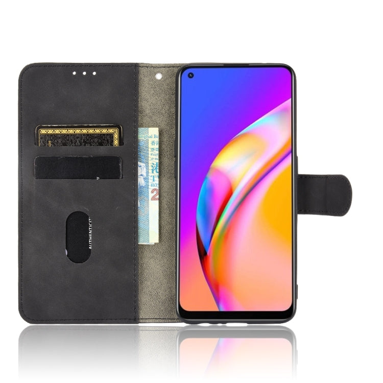 For Oppo Reno5 F Solid Color Skin Feel Magnetic Buckle Horizontal Flip Calf Texture PU Leather Case with Holder & Card Slots & Wallet