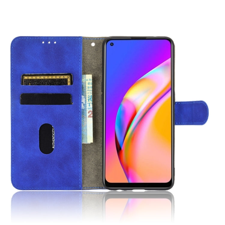For Oppo Reno5 F Solid Color Skin Feel Magnetic Buckle Horizontal Flip Calf Texture PU Leather Case with Holder & Card Slots & Wallet