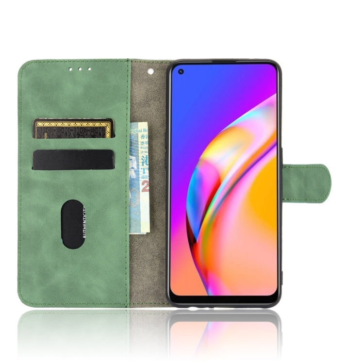 For Oppo Reno5 F Solid Color Skin Feel Magnetic Buckle Horizontal Flip Calf Texture PU Leather Case with Holder & Card Slots & Wallet