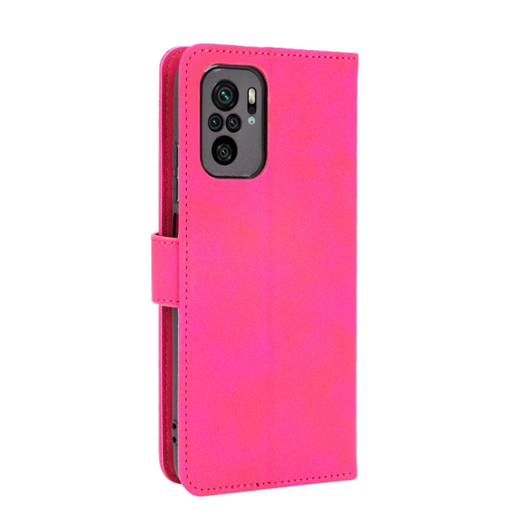 For Xiaomi Redmi Note 10 Solid Color Skin Feel Magnetic Buckle Horizontal Flip Calf Texture PU Leather Case with Holder & Card Slots & Wallet