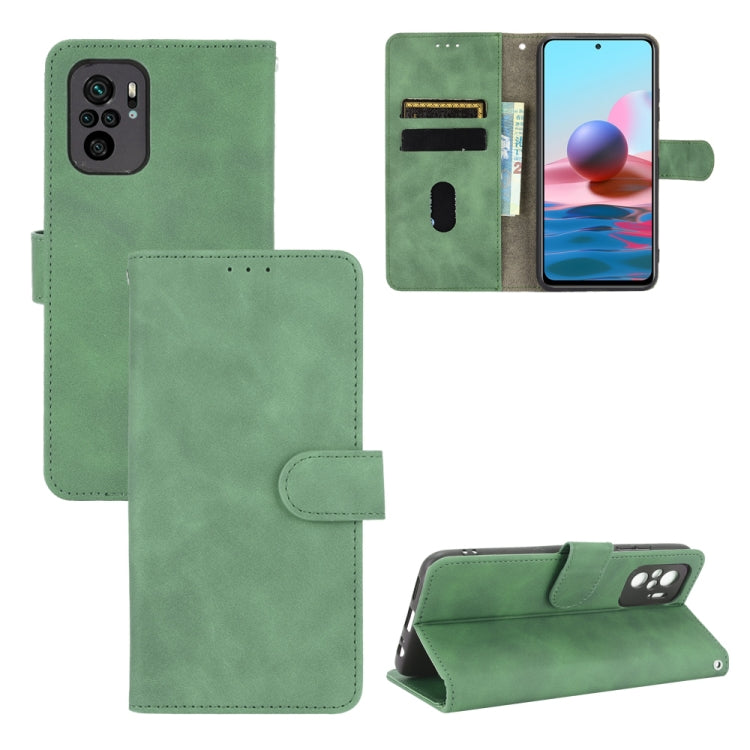 For Xiaomi Redmi Note 10S Solid Color Skin Feel Magnetic Buckle Horizontal Flip Calf Texture PU Leather Case with Holder & Card Slots & Wallet
