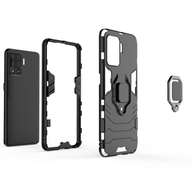 For OPPO A94 Shockproof PC + TPU Protective Case with Magnetic Ring Holder