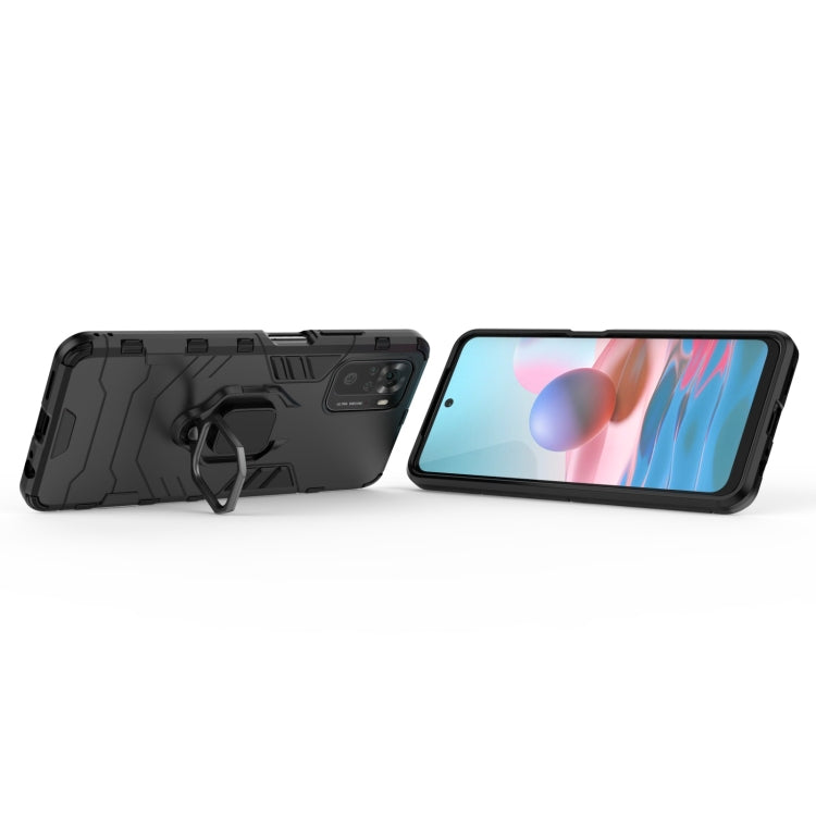 For Xiaomi Redmi Note 10 4G Shockproof PC + TPU Protective Case with Magnetic Ring Holder
