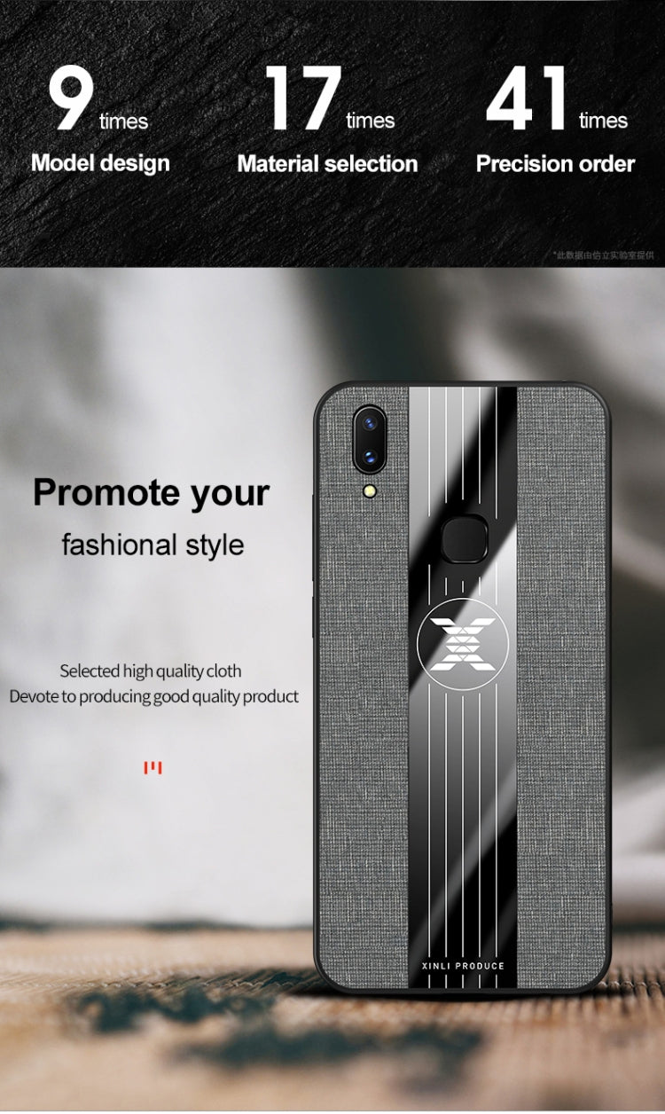 For Vivo X21 XINLI Stitching Cloth Texture Shockproof TPU Protective Case