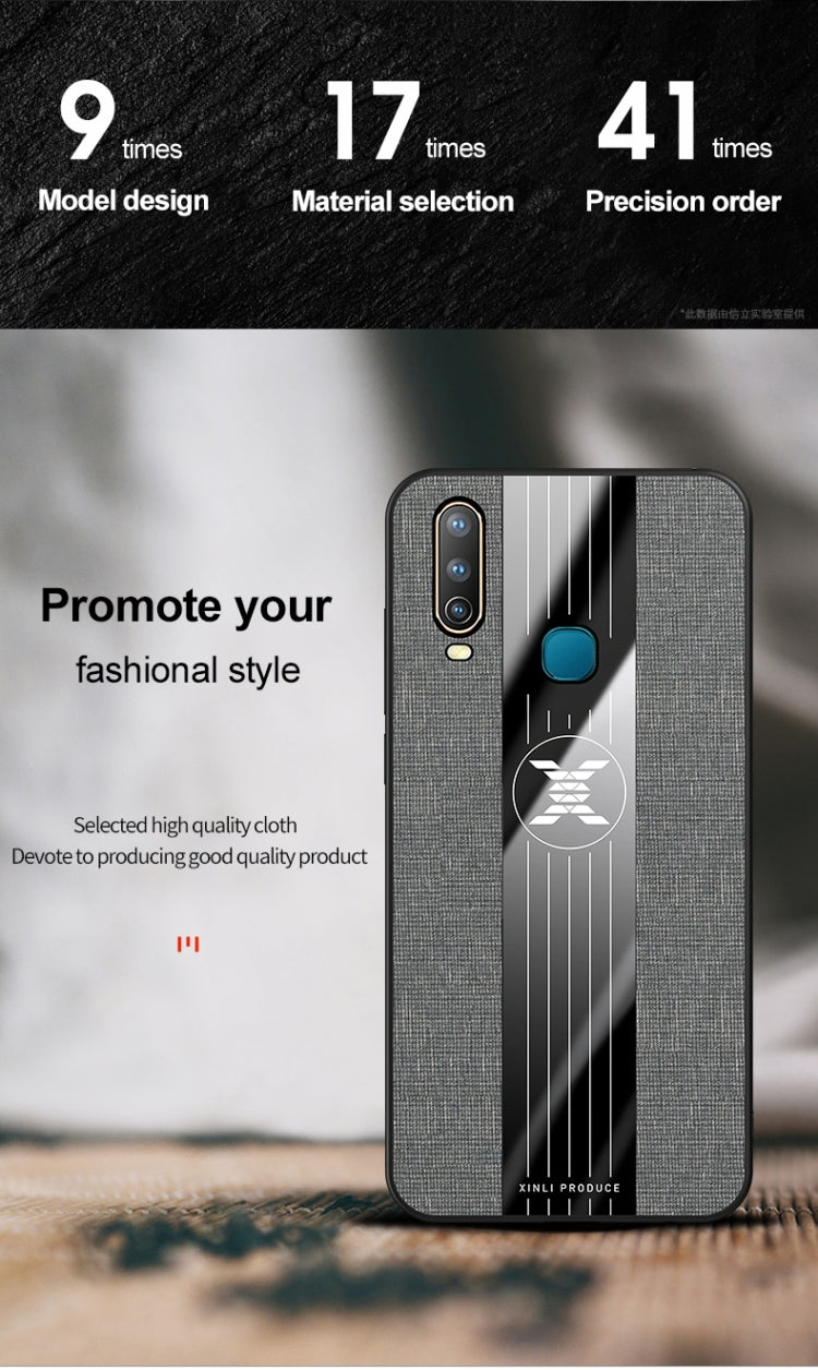 For Vivo Y3 / Y17 XINLI Stitching Cloth Texture Shockproof TPU Protective Case