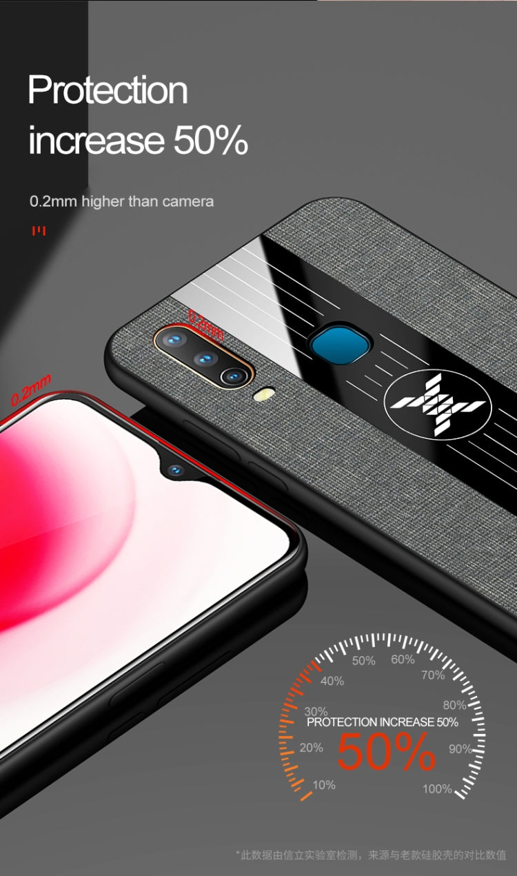 For Vivo Y3 / Y17 XINLI Stitching Cloth Texture Shockproof TPU Protective Case