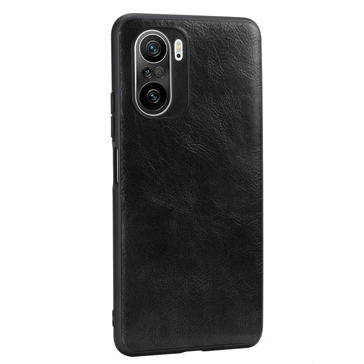 For Xiaomi Redmi K40 Crazy Horse Textured Calfskin PU+PC+TPU Case