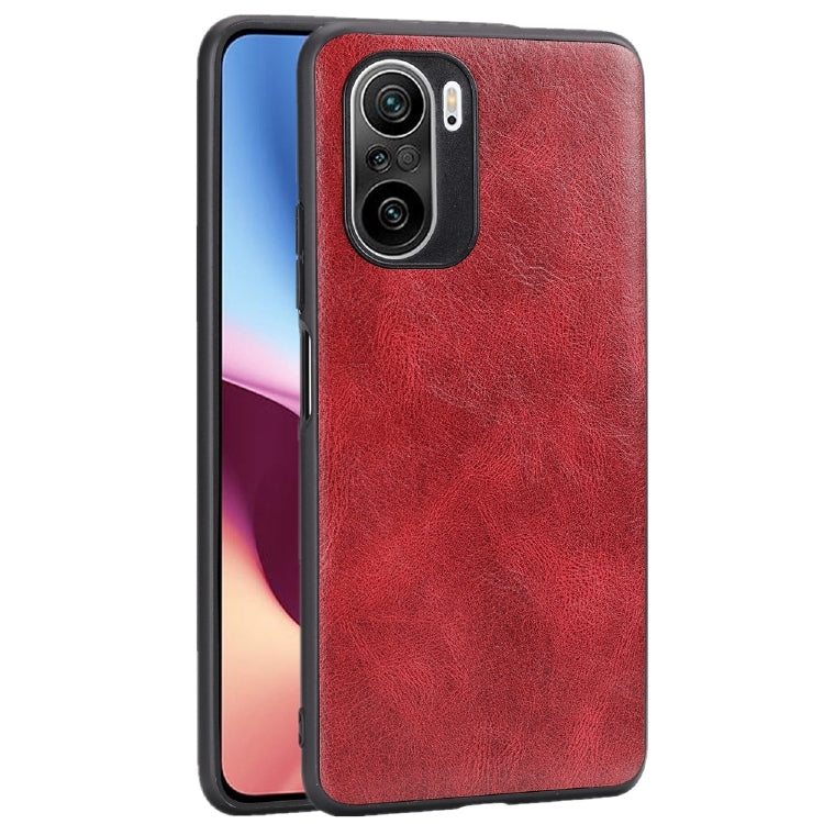 For Xiaomi Redmi K40 Crazy Horse Textured Calfskin PU+PC+TPU Case