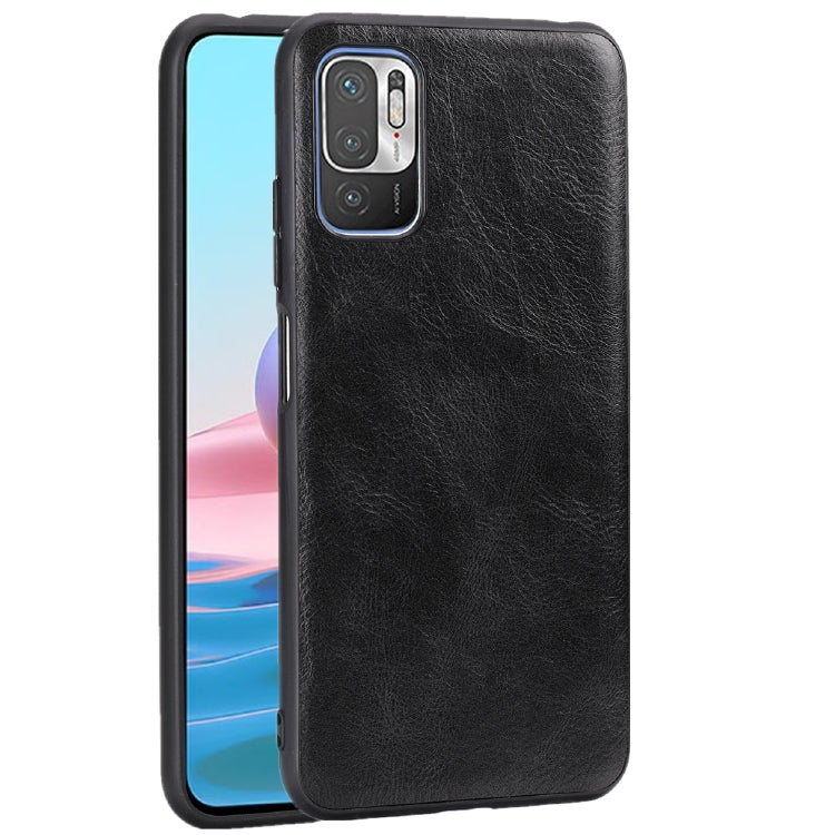 For Xiaomi Redmi Note 10 5G Crazy Horse Textured Calfskin PU+PC+TPU Case
